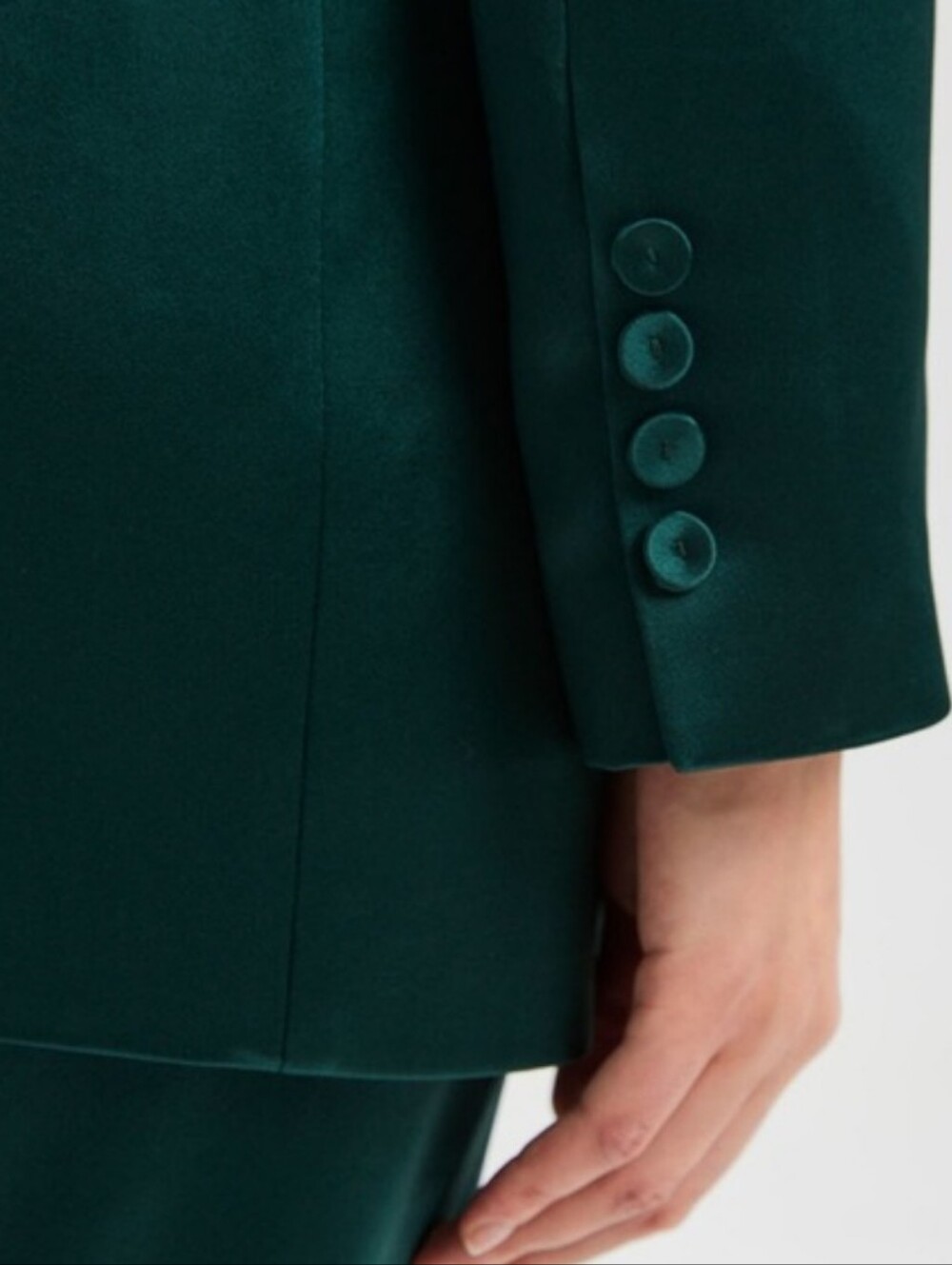 Tie-Waist Emerald Green Women's Blazer Jacket - Picture 9 of 9
